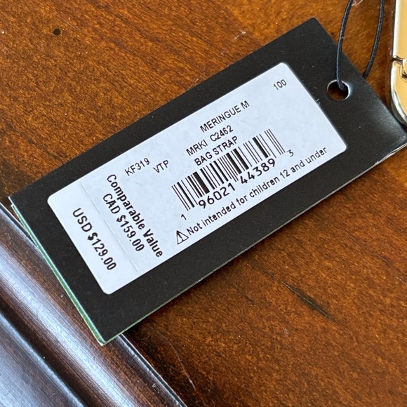 NWT Kate Spade Script Leather Meringue Adjustable Crossbody Guitar Bag Strap - Picture 7 of 14